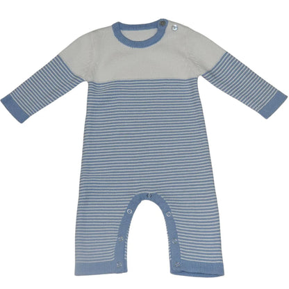 Seed Stitched Striped Cotton Romper
